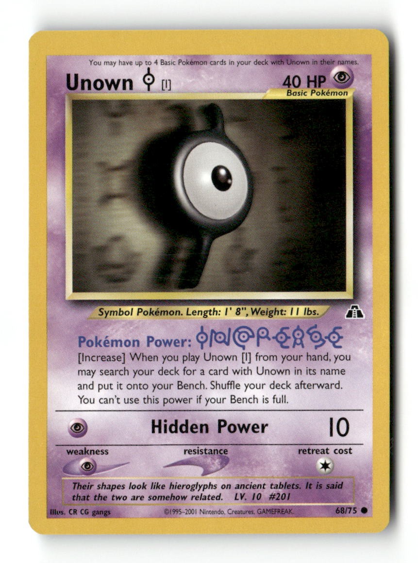 Pokemon Unown [I] 68/75 Neo Discovery Lightly Played