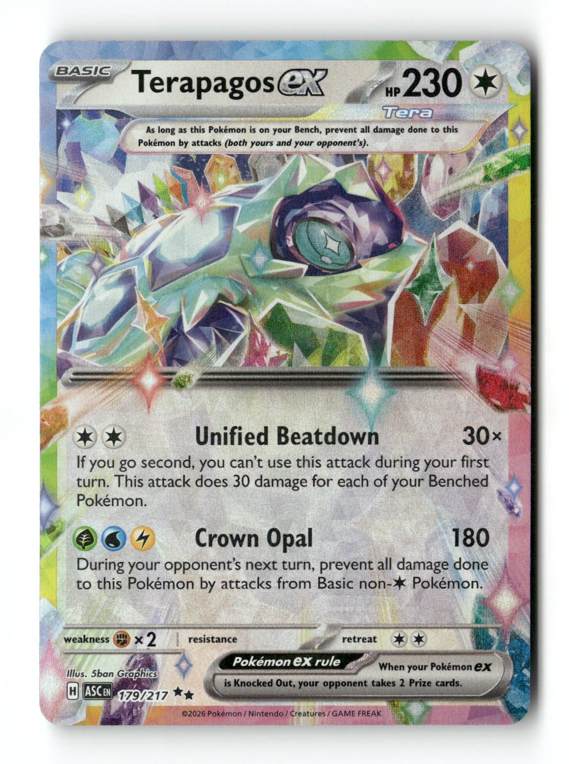 Pokemon Terapagos ex 179/217 Ascended Heroes Near Mint