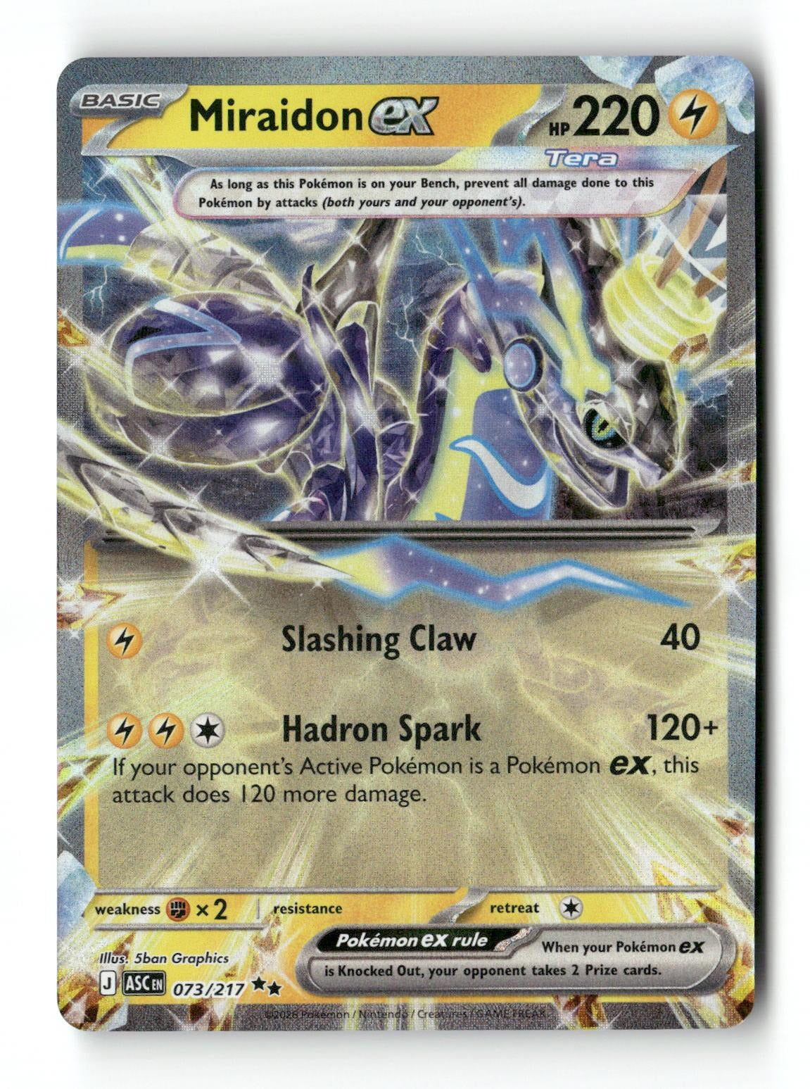Pokemon Miraidon ex 073/217 Ascended Heroes Near Mint