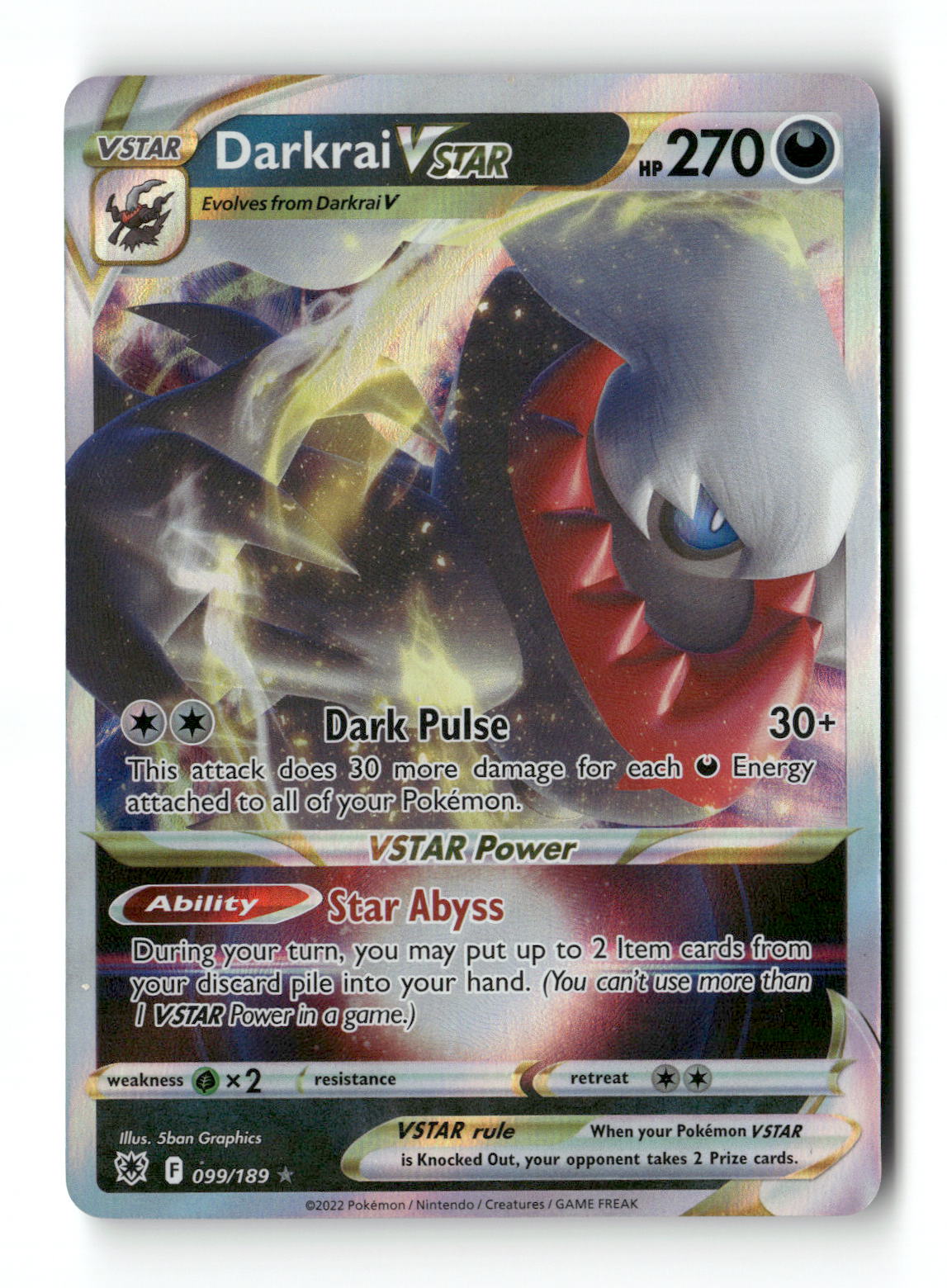 Darkrai VSTAR 99 - Astral Radiance - Near Mint