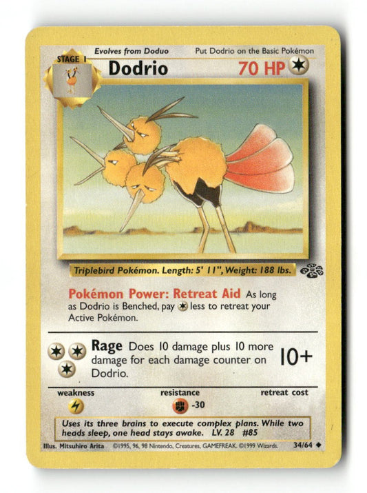 Pokemon Dodrio 34/64 Jungle Lightly Played