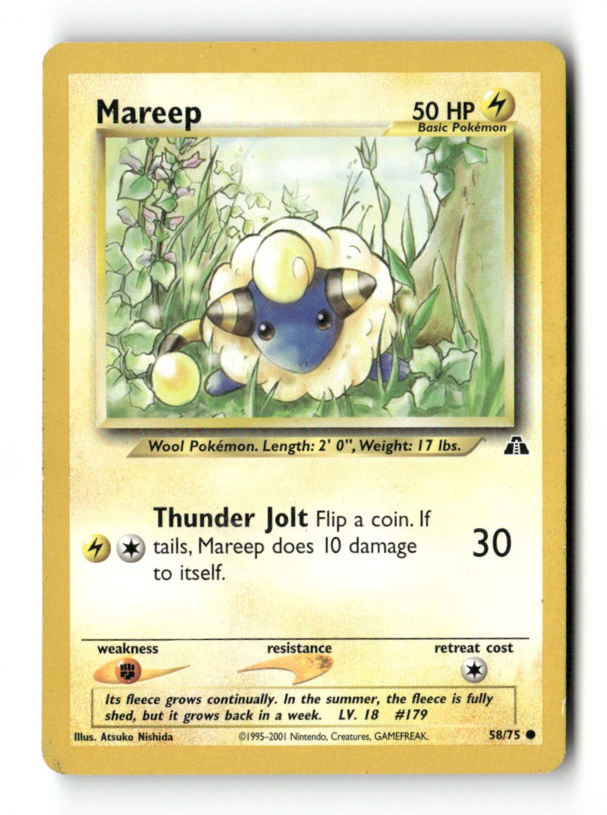 Pokemon Mareep 58/75 Neo Discovery Lightly Played
