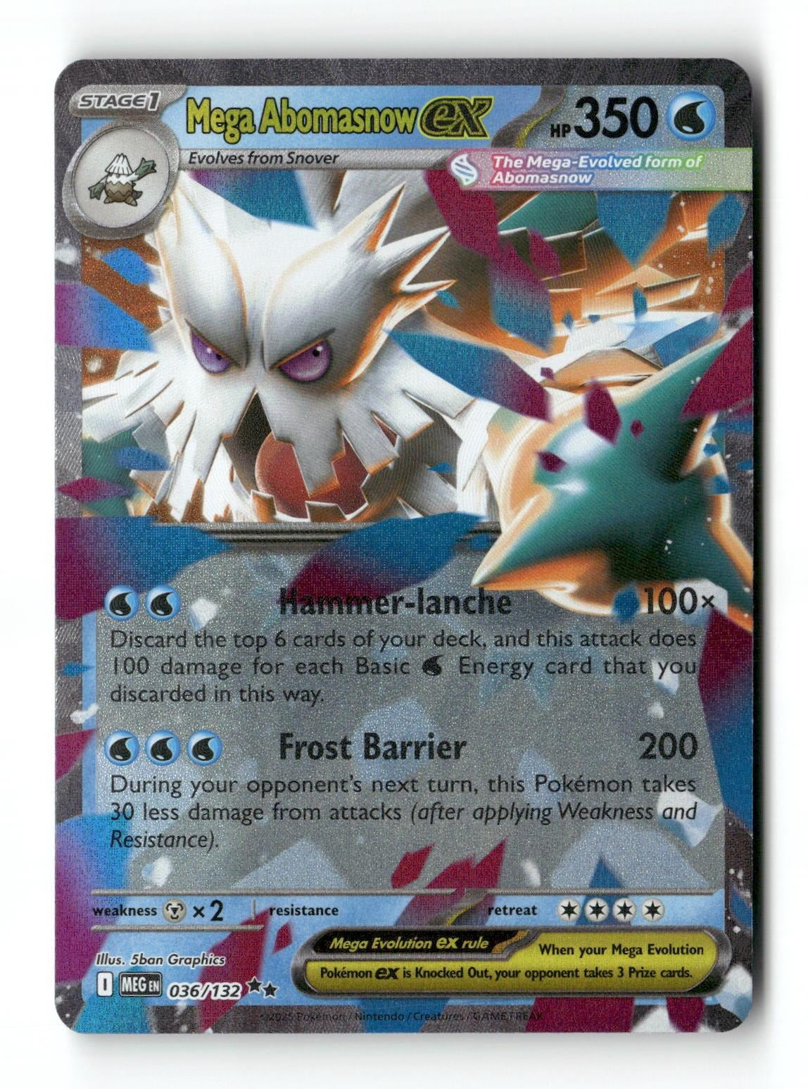 Pokemon Mega Abomasnow ex 036/132 Mega Evolution Near Mint