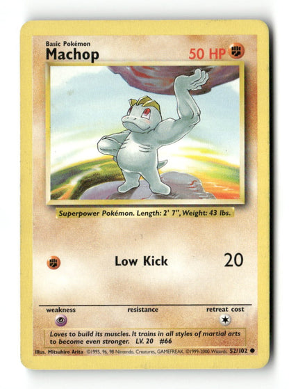 Pokemon Machop 52/102 Base Set Unlimited Lightly Played