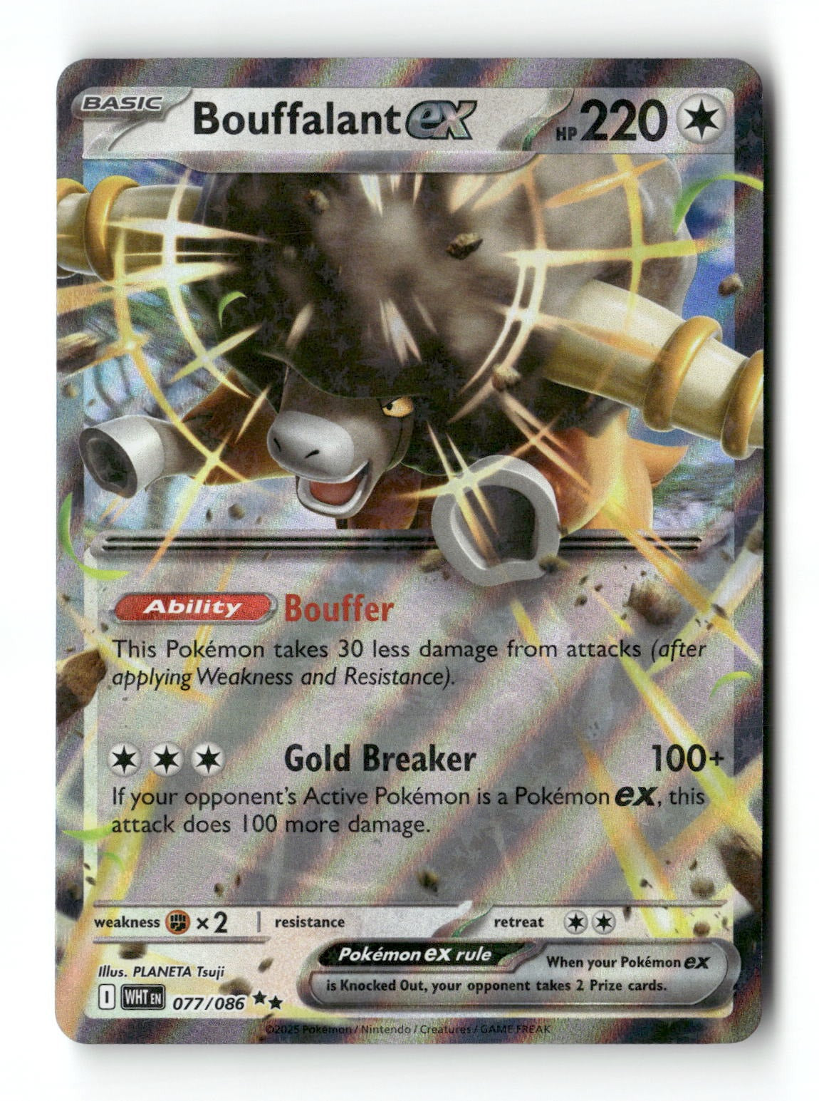 Pokemon Bouffalant ex 077/086 White Flare Near Mint