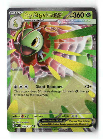 Pokemon Mega Meganium ex 010/217 Ascended Heroes Near Mint