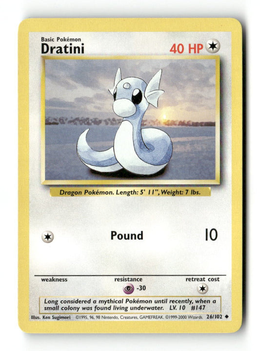 Pokemon Dratini 26/102 Base Set Unlimited Lightly Played