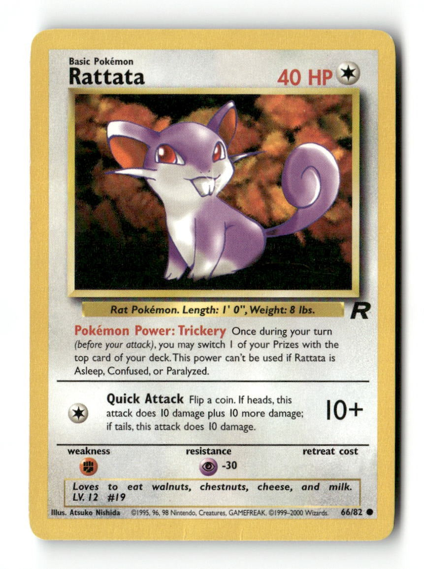 Pokemon Rattata 66/82 Team Rocket Lightly Played