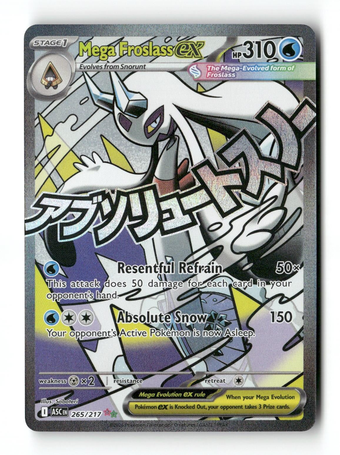 Pokemon Mega Froslass ex 265/217 Ascended Heroes Near Mint