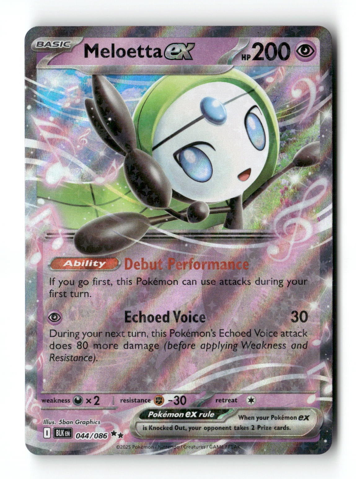 Pokemon Meloetta ex 044/086 Black Bolt Near Mint