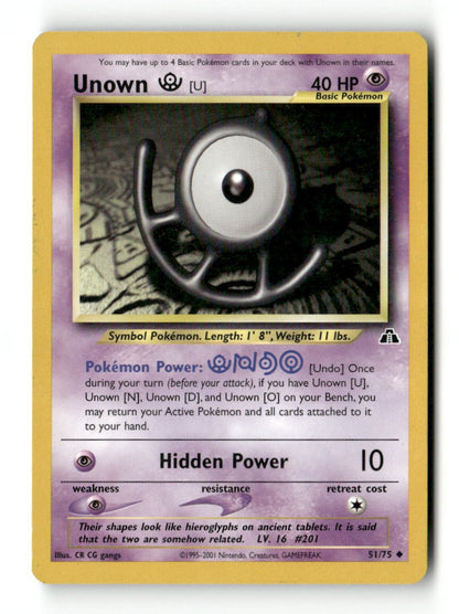 Pokemon Unown [U] 51/75 Neo Discovery Lightly Played