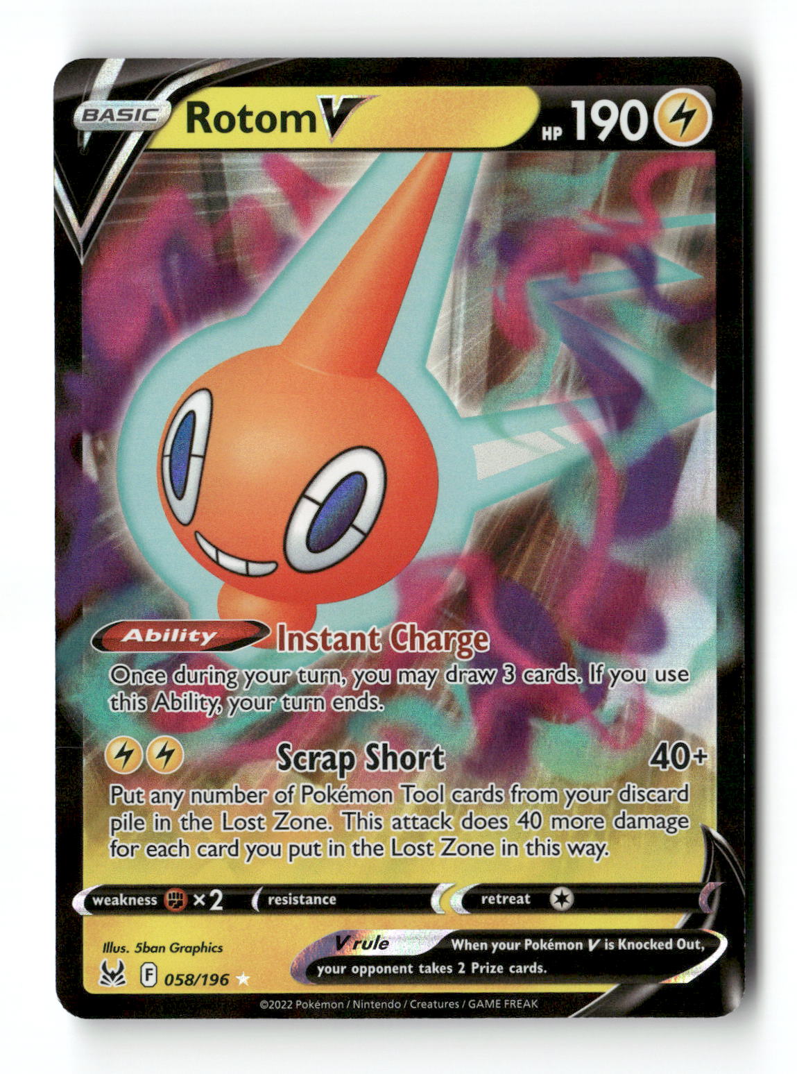 Rotom V 58 - Lost Origin - Near Mint