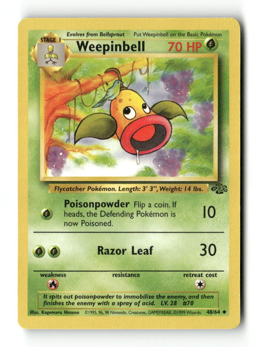 Pokemon Weepinbell 48/64 Jungle Lightly Played