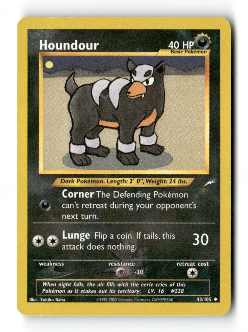 Pokemon Houndour 43/105 Neo Destiny Lightly Played