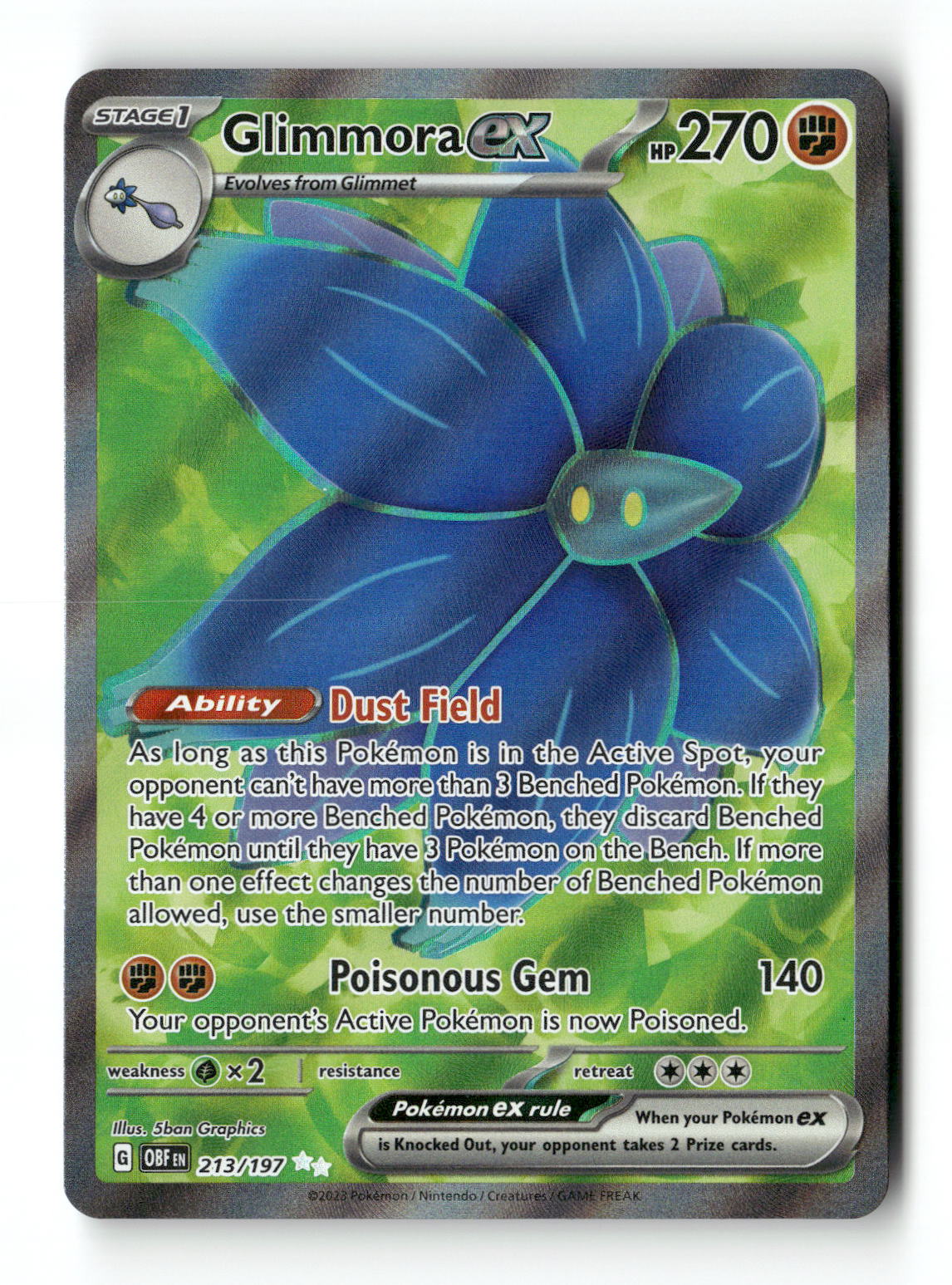 Glimmora ex 213 - Obsidian Flames - Near Mint