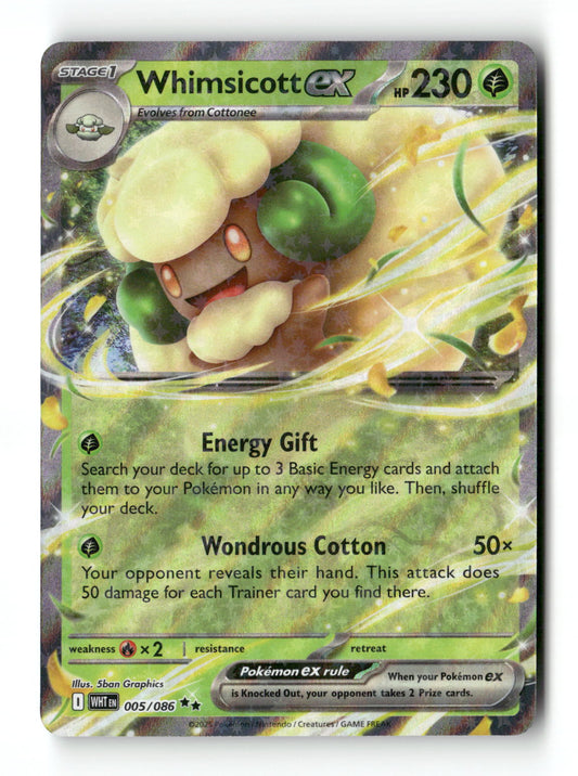 Whimsicott ex 5 - White Flare - Near Mint