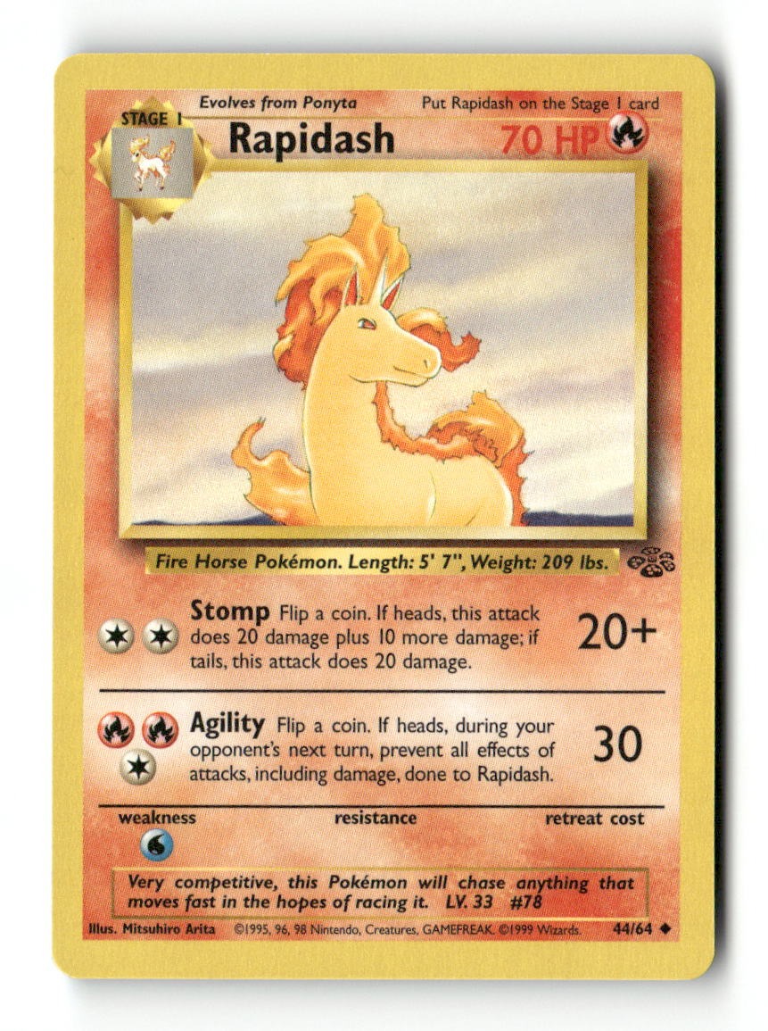 Pokemon Rapidash 44/64 Jungle Lightly Played