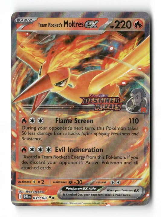 Pokemon Team Rocket's Moltres ex 031/182 Destined Rivals Near Mint