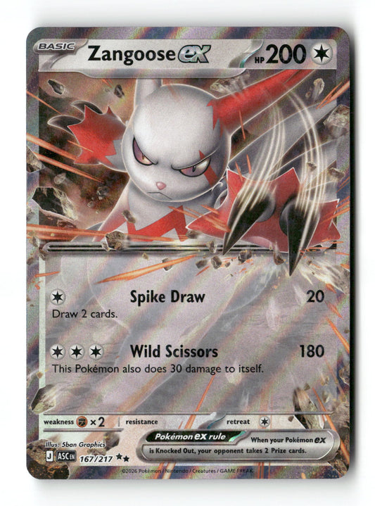 Zangoose ex 167 - Ascended Heroes - Near Mint
