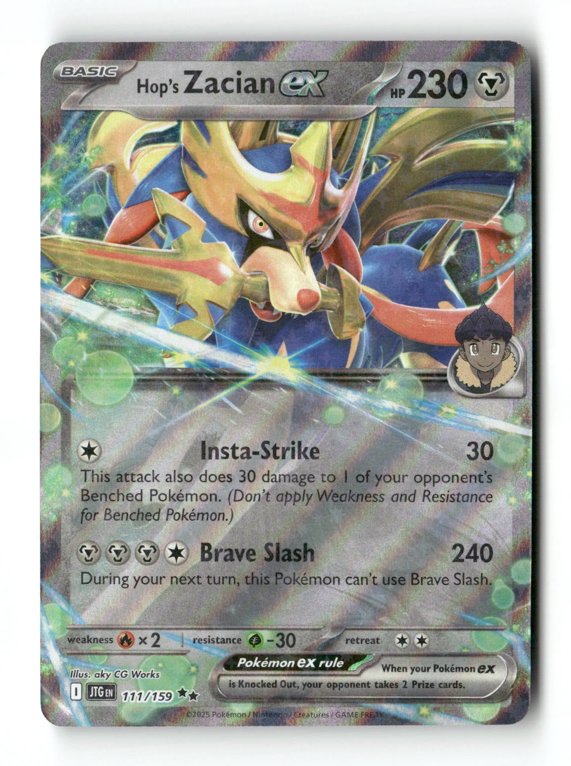 Pokemon Hop's Zacian ex 111/159 Journey Together Near Mint