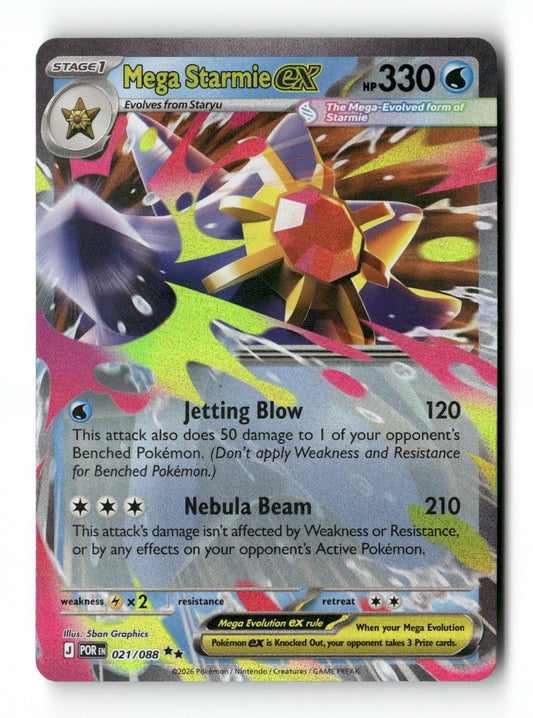 Pokemon Mega Starmie ex 021/088 Perfect Order Near Mint