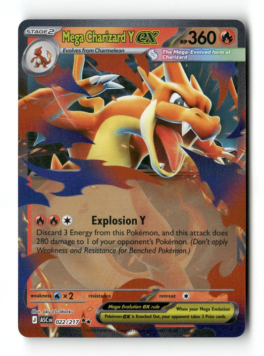 Pokemon Mega Charizard Y ex 022/217 Ascended Heroes Near Mint