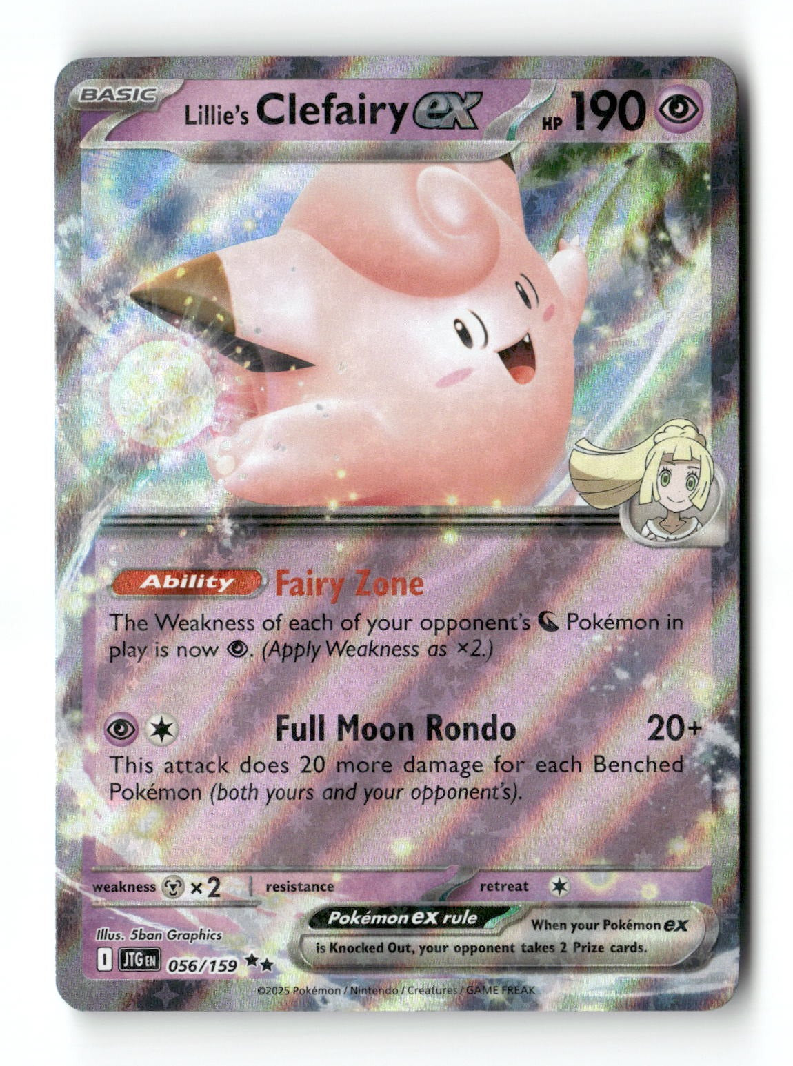 Pokemon Lillie's Clefairy ex 056/159 Journey Together Near Mint