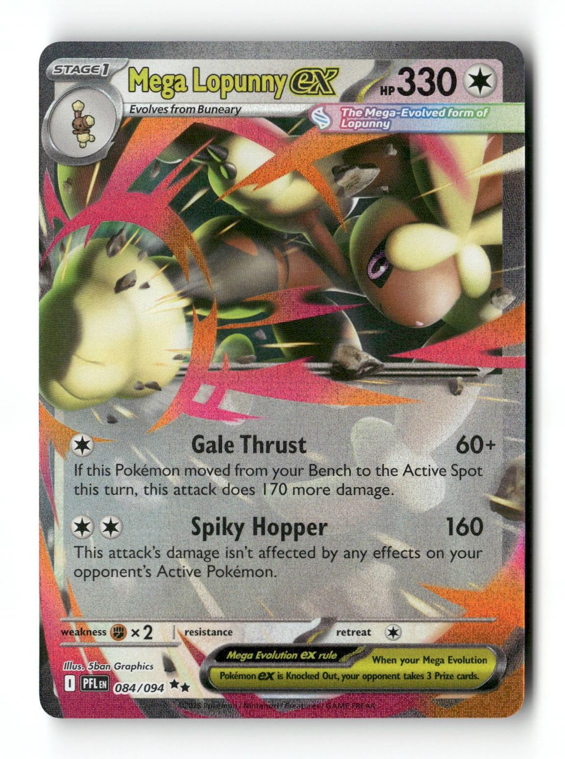 Pokemon Mega Lopunny ex 084/094 Phantasmal Flames Near Mint