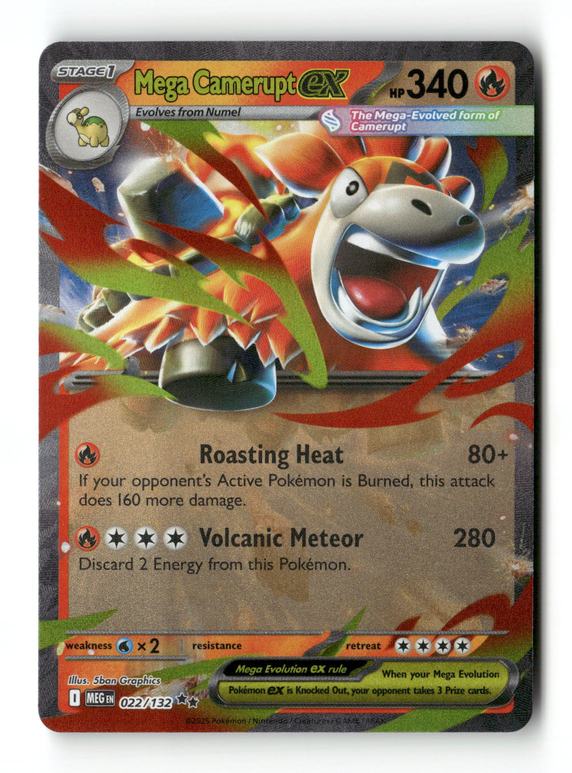 Mega Camerupt ex 22 - Mega Evolution - Near Mint