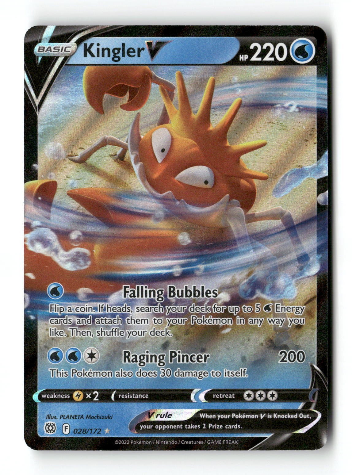 Kingler V 028/172 Brilliant Stars Near Mint