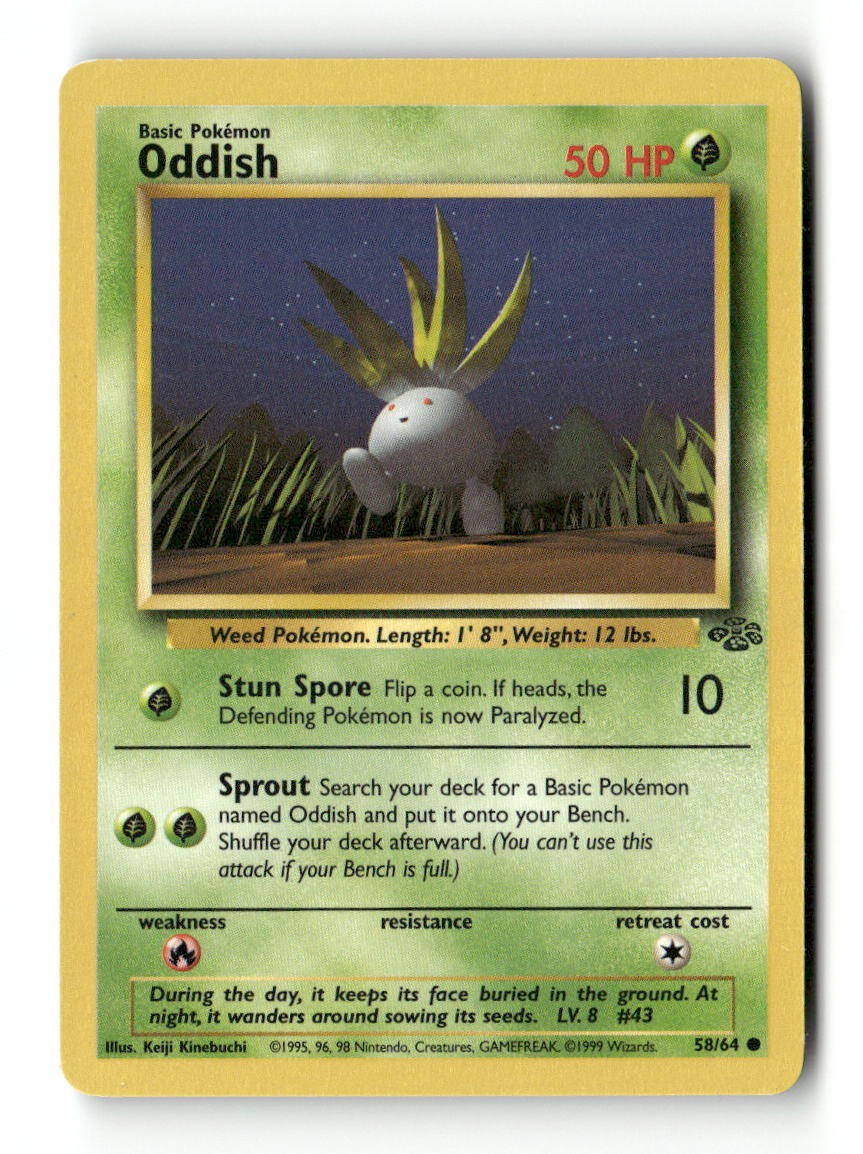 Pokemon Oddish 58/64 Jungle Lightly Played
