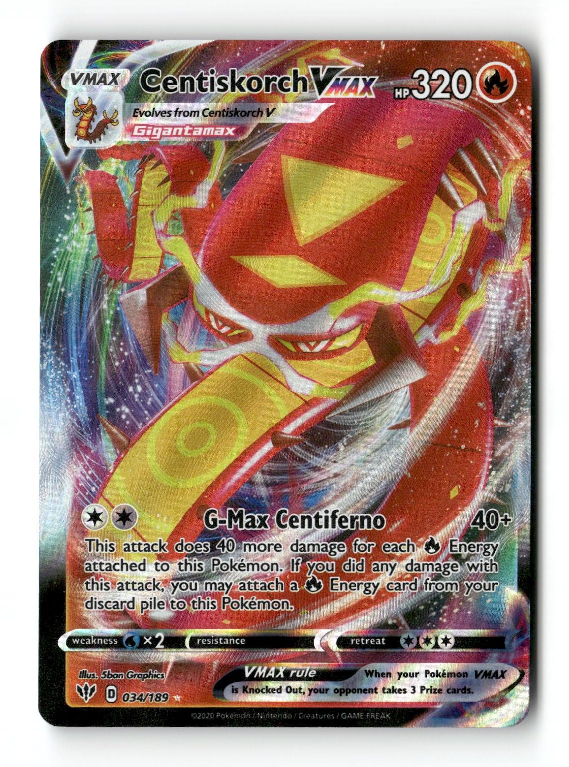 Centiskorch VMAX 034/189 Darkness Ablaze Near Mint