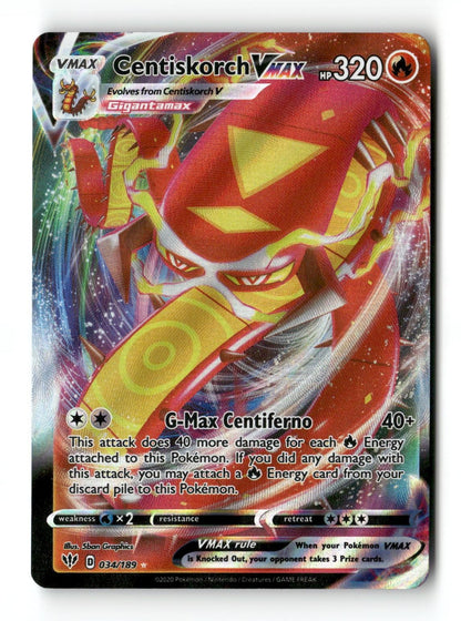 Centiskorch VMAX 034/189 Darkness Ablaze Near Mint