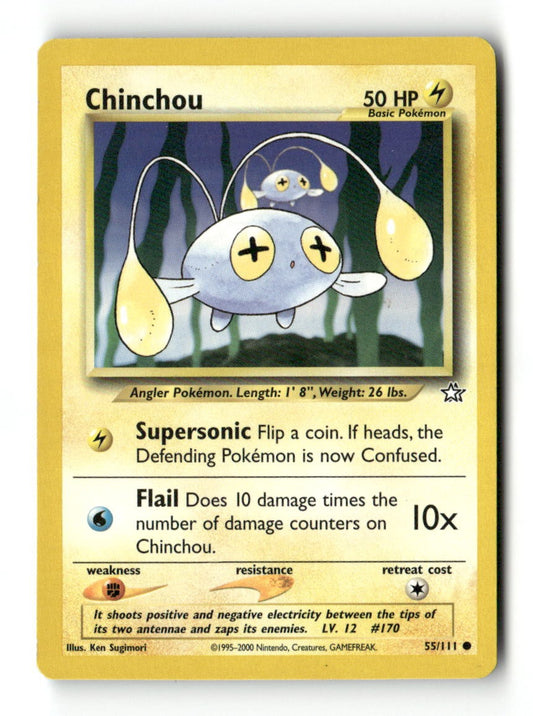 Pokemon Chinchou 55/111 Neo Genesis Lightly Played