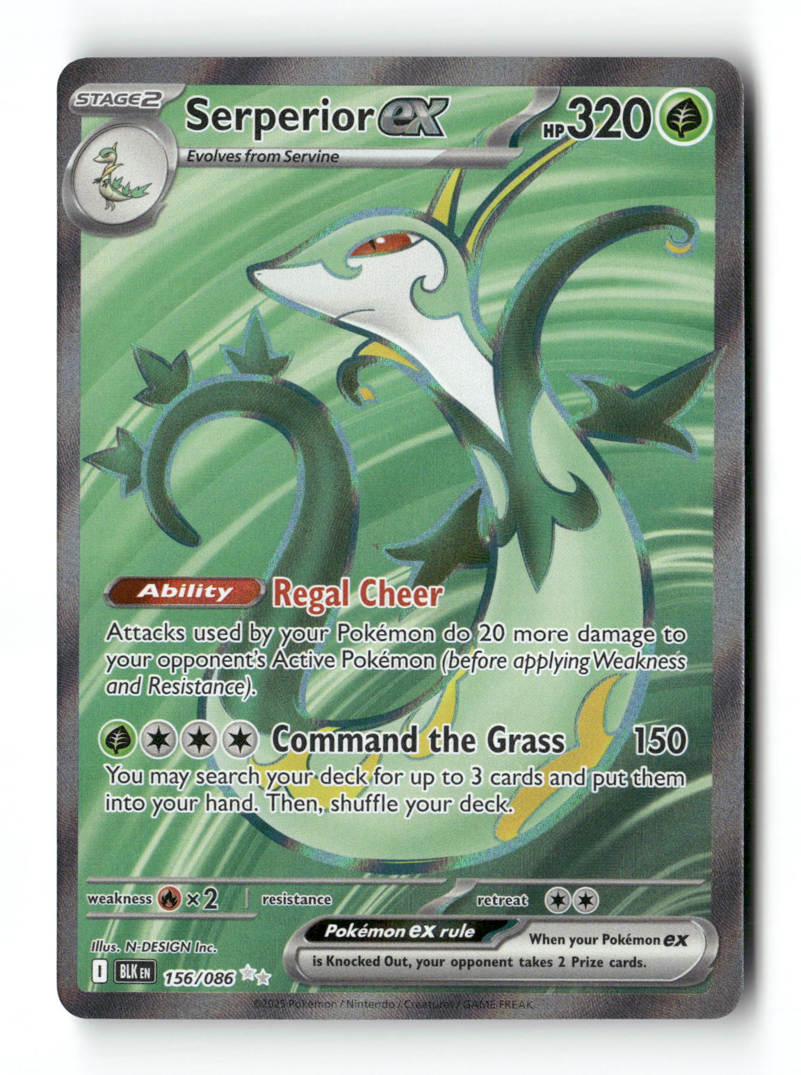 Serperior ex 156 - Black Bolt - Near Mint