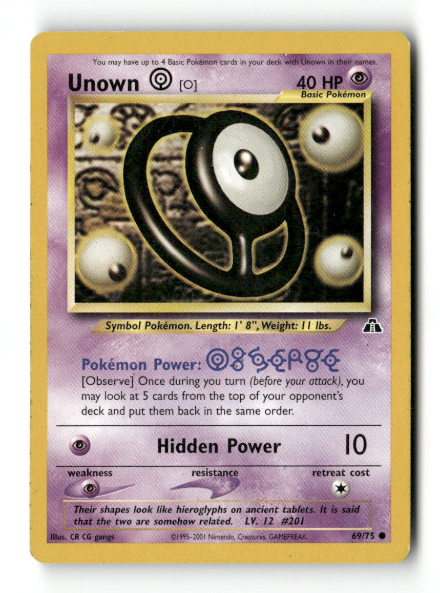 Pokemon Unown [O] 69/75 Neo Discovery Lightly Played