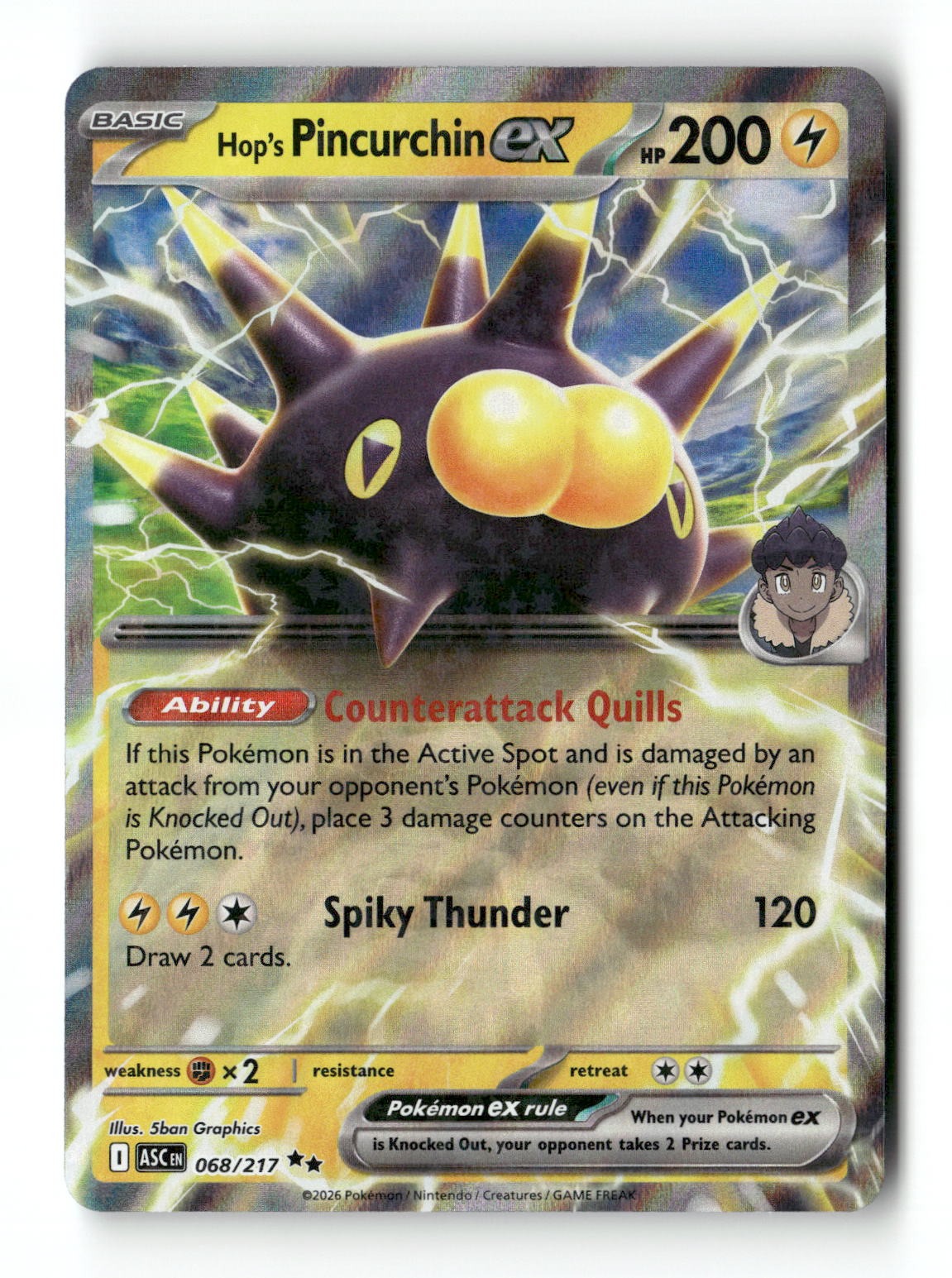 Pokemon Hop's Pincurchin ex 068/217 Ascended Heroes Near Mint