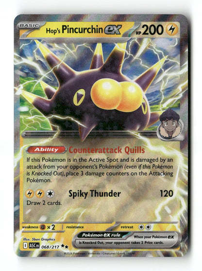 Pokemon Hop's Pincurchin ex 068/217 Ascended Heroes Near Mint