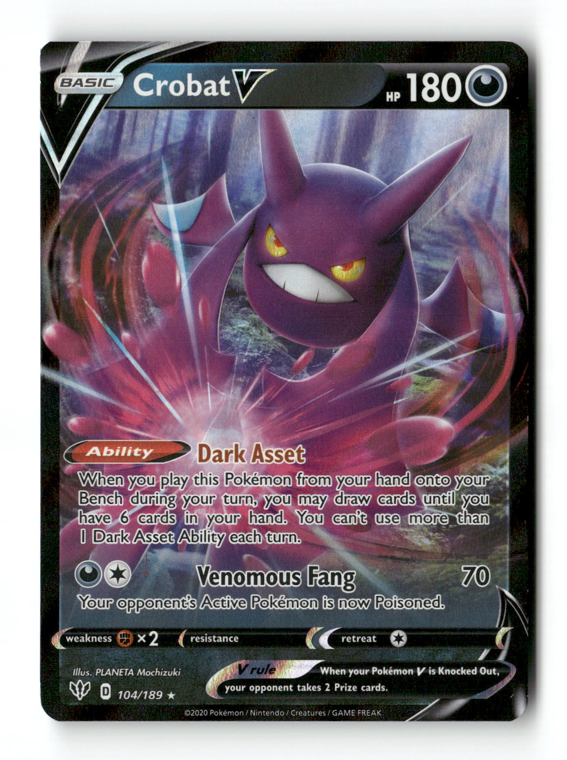 Crobat V 104 - Darkness Ablaze - Near Mint