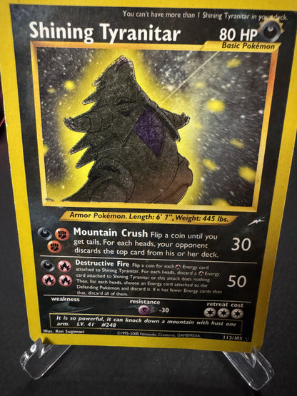 Shining Tyranitar 113/105 Neo Destiny Heavily Played