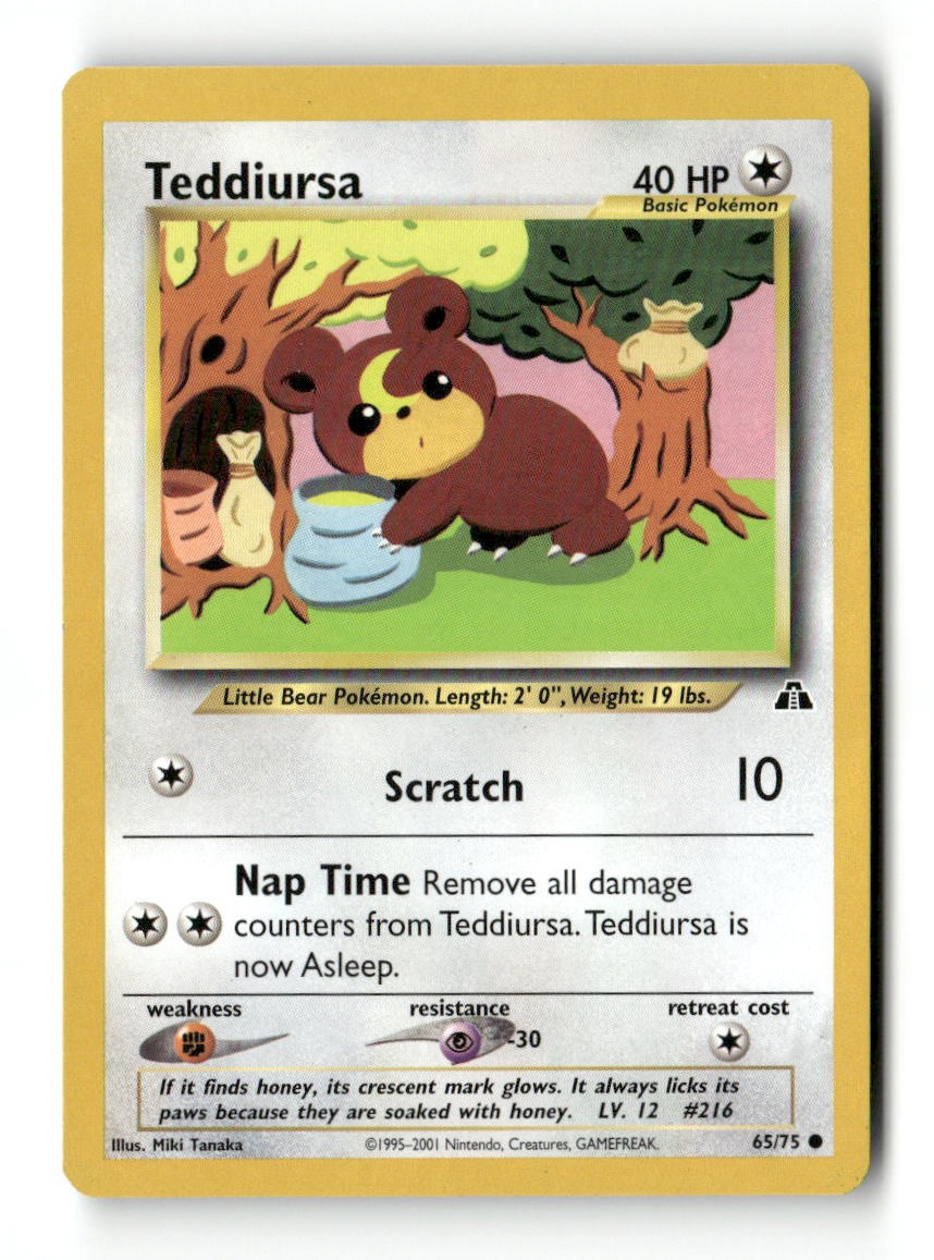 Pokemon Teddiursa 65/75 Neo Discovery Lightly Played