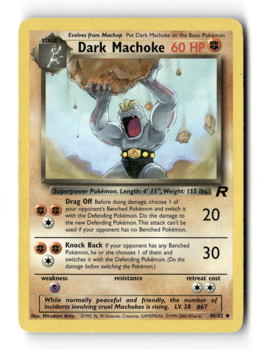 Pokemon Dark Machoke 40/82 Team Rocket Lightly Played
