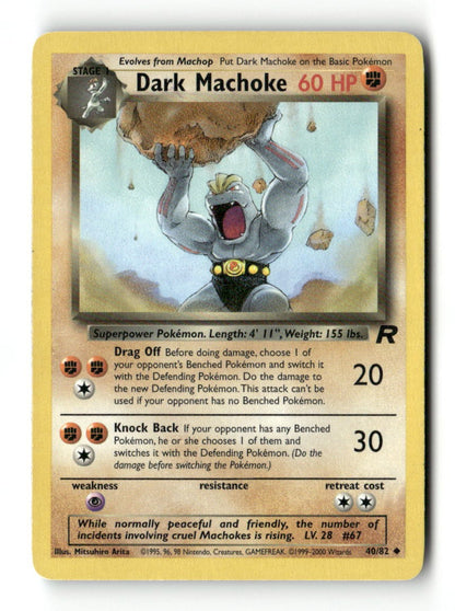 Pokemon Dark Machoke 40/82 Team Rocket Lightly Played