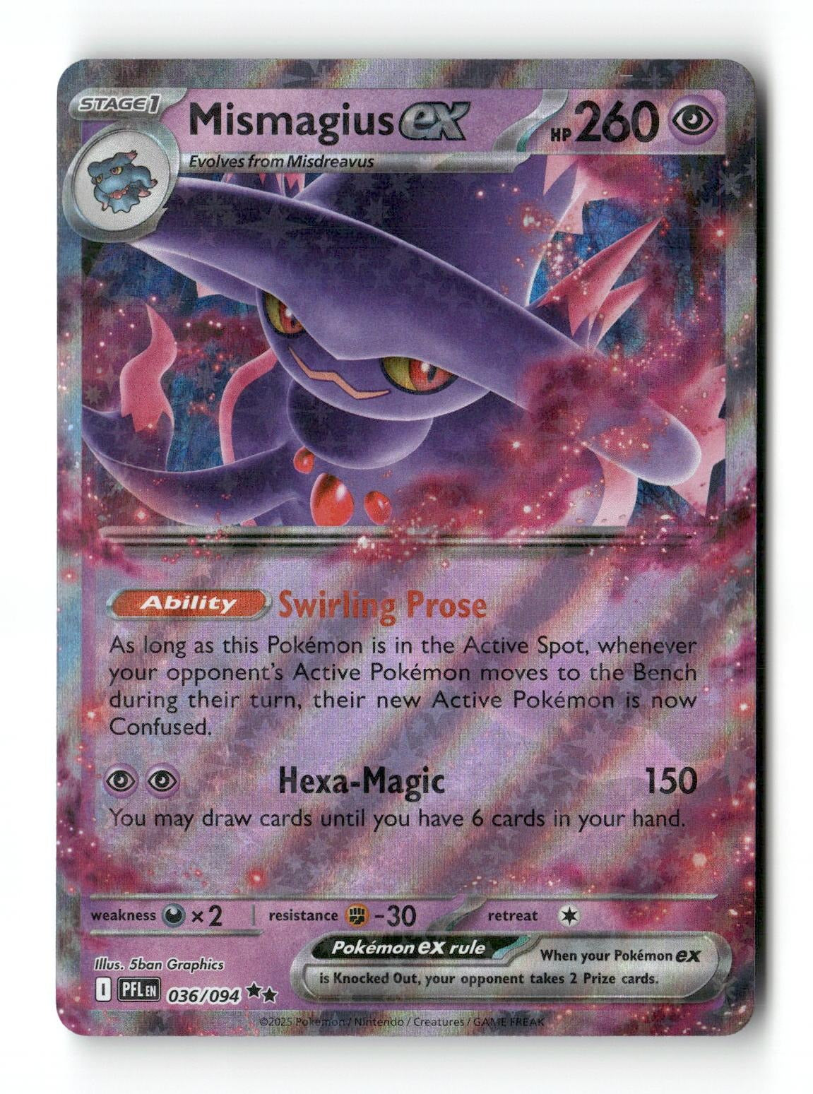 Pokemon Mismagius ex 036/094 Phantasmal Flames Near Mint