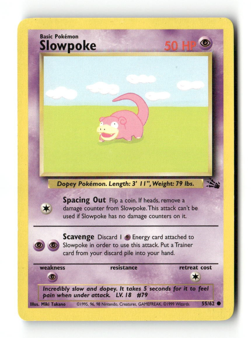 Pokemon Slowpoke 55/62 Fossil Lightly Played