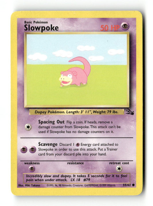 Pokemon Slowpoke 55/62 Fossil Lightly Played