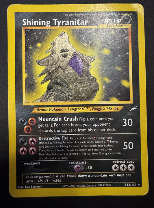 Shining Tyranitar 113/105 Neo Destiny Heavily Played