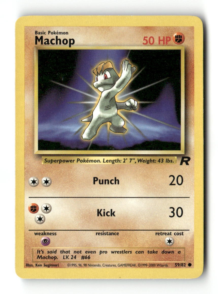 Pokemon Machop 59/82 Team Rocket Lightly Played