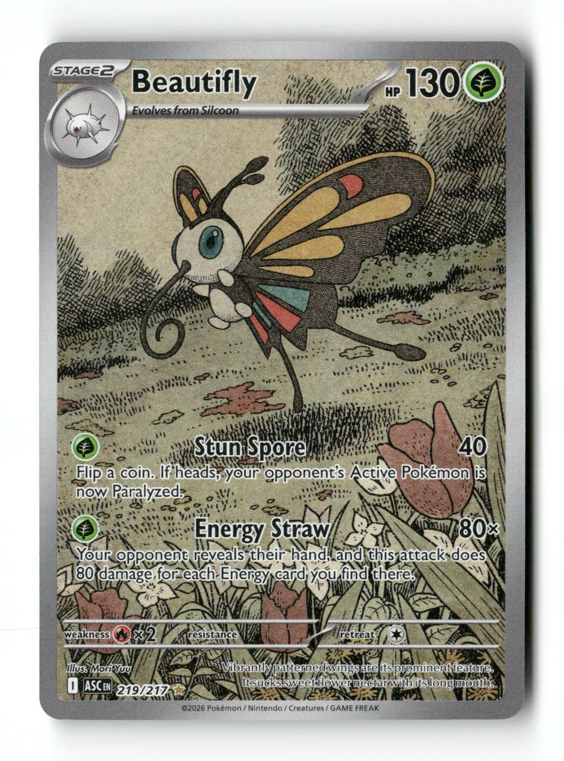 Pokemon Beautifly 219/217 Ascended Heroes Near Mint