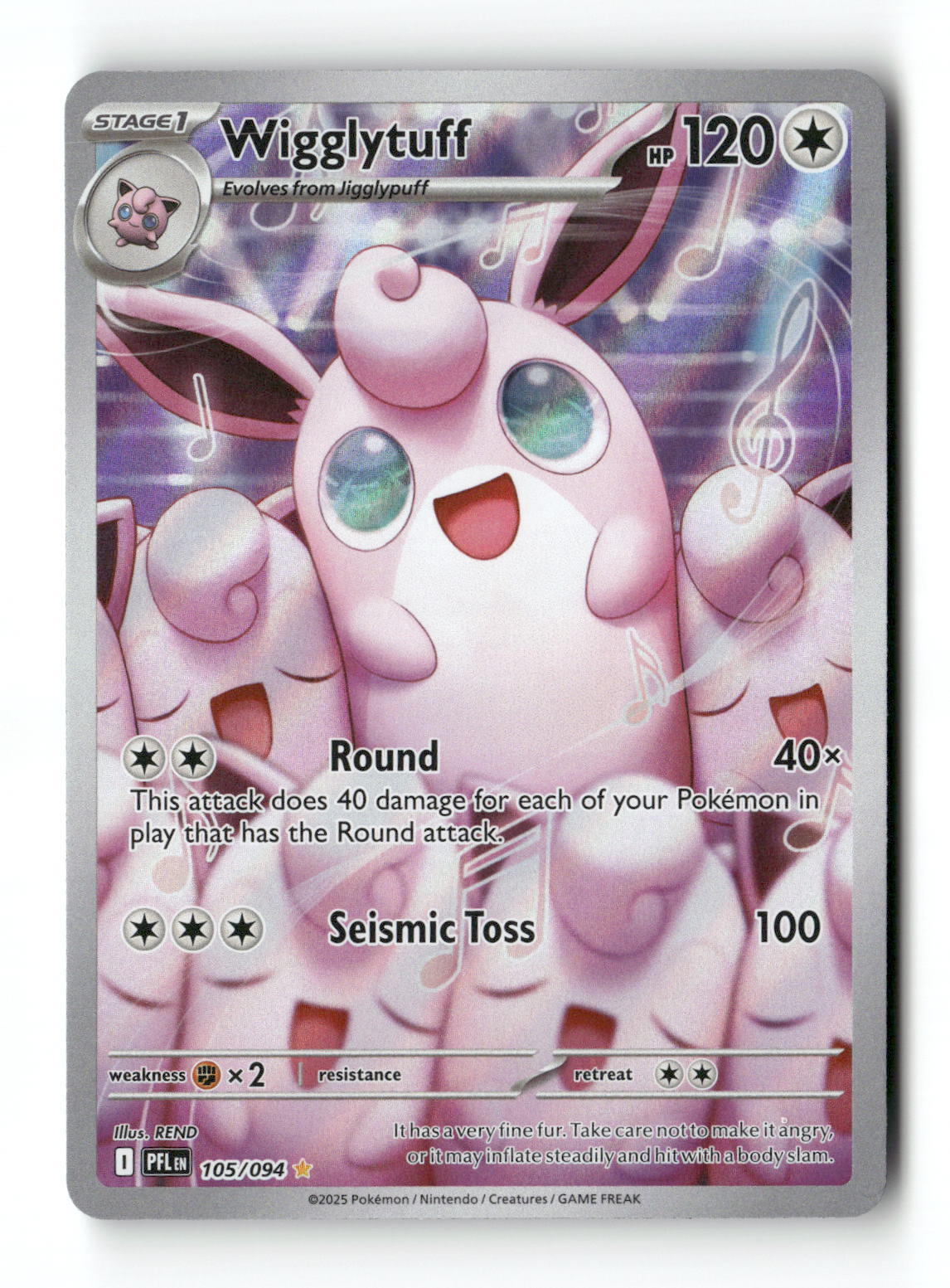 Wigglytuff 105 - Phantasmal Flames - Near Mint